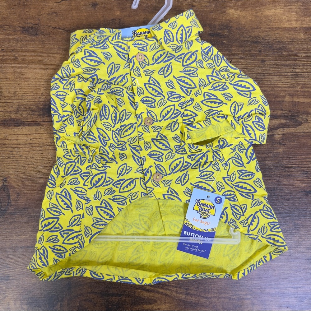 Banana Boat Size Small For Dogs Button Up Shirt Dogs Clothing Dogs Yello…
